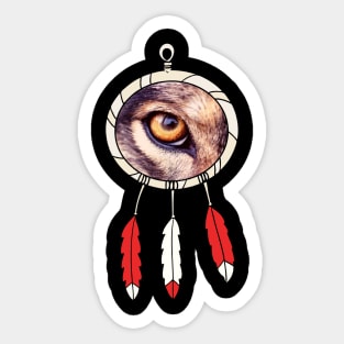 Dream catcher and wolf Sticker